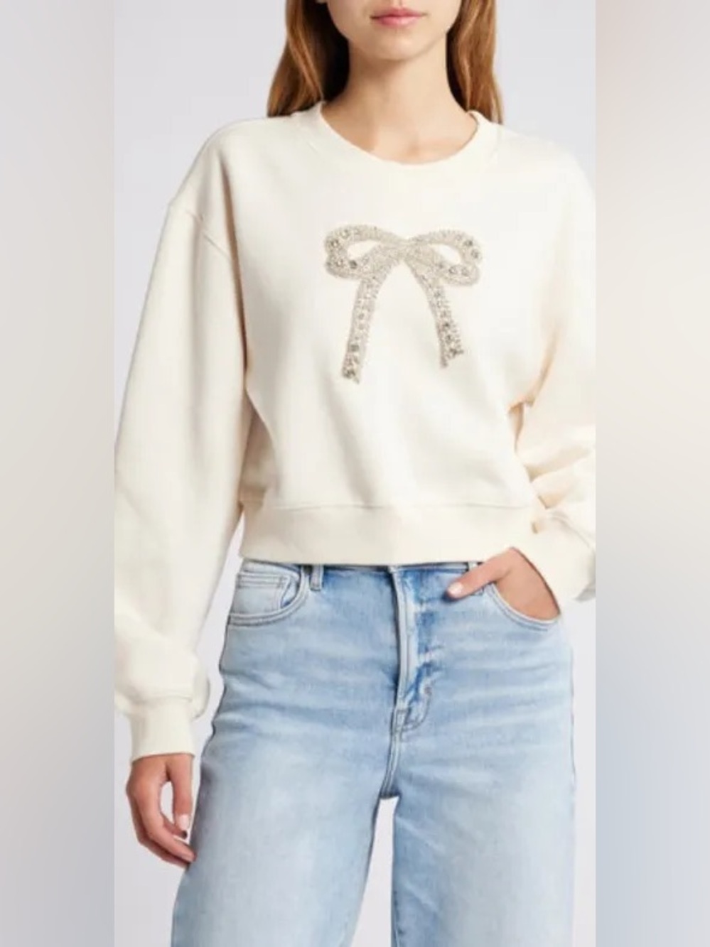 Love Shack Fancy Rylan Pullover Sweater Size M Bow